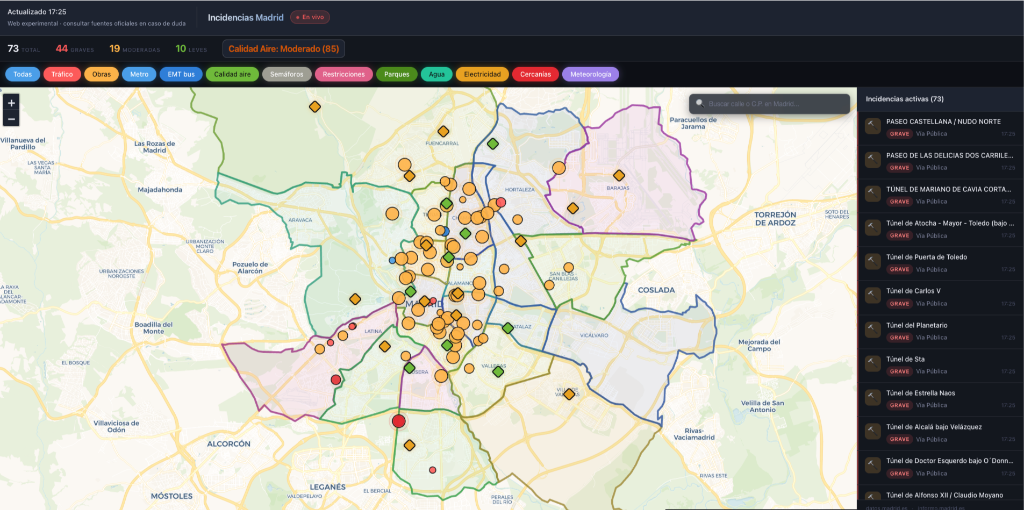 Madrid Incidencias Screenshot